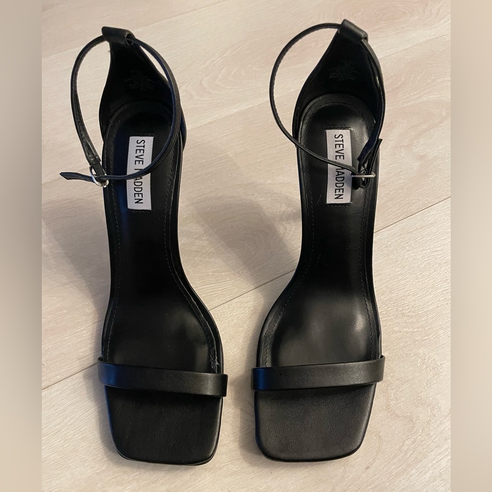Steve Madden Shelby Stiletto Sandals -  Black, Size 10